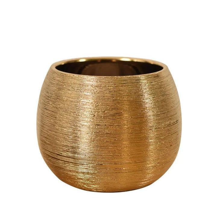 Gold-Coated Flower Pot for Elegant Home Decor-Orizon Depot