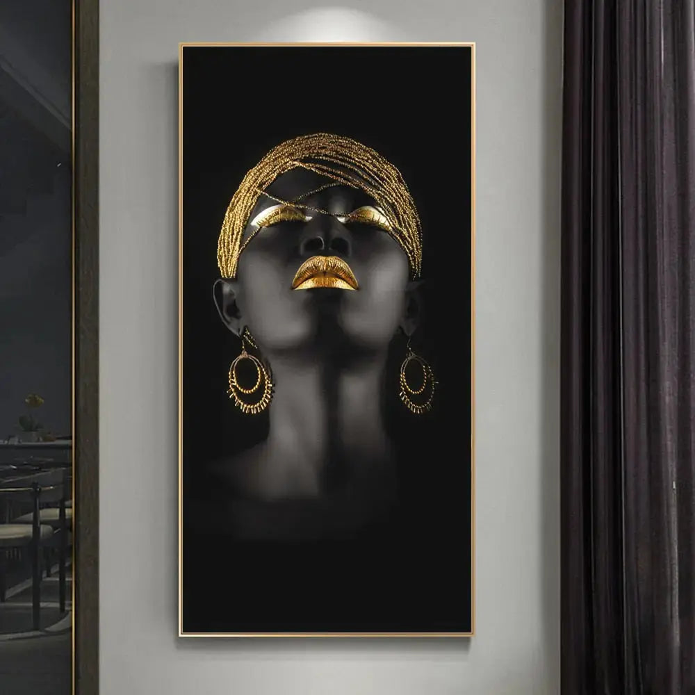 Golden Lady Canvas Art - Elegant Wall Decor for Home or Office-Orizon Depot