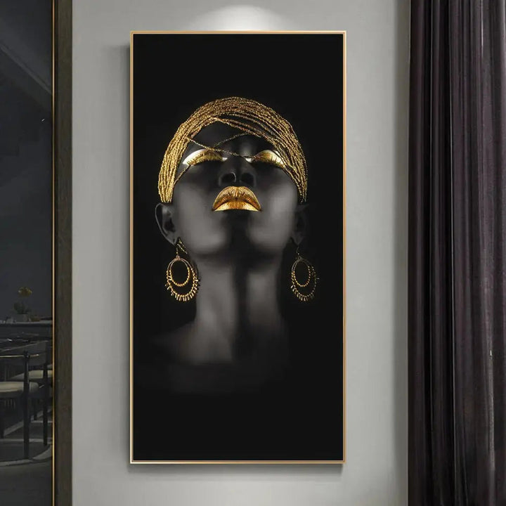 Golden Lady Canvas Art - Elegant Wall Decor for Home or Office-Orizon Depot