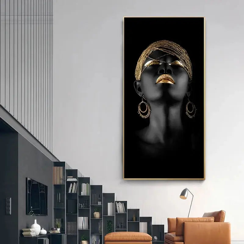 Golden Lady Canvas Art - Elegant Wall Decor for Home or Office-Orizon Depot