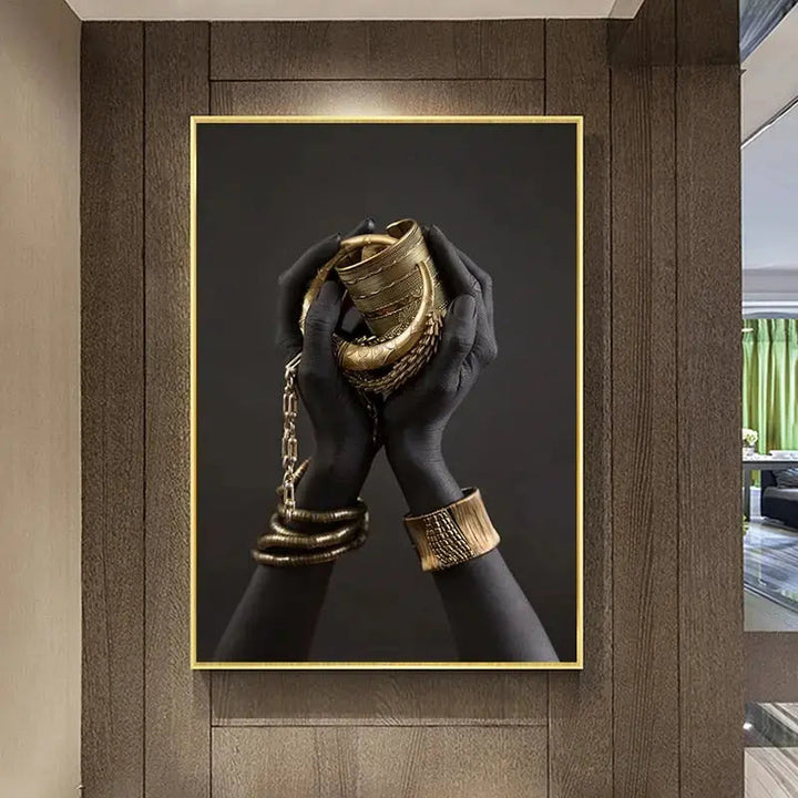 Golden Lady Canvas Art - Elegant Wall Decor for Home or Office-Orizon Depot