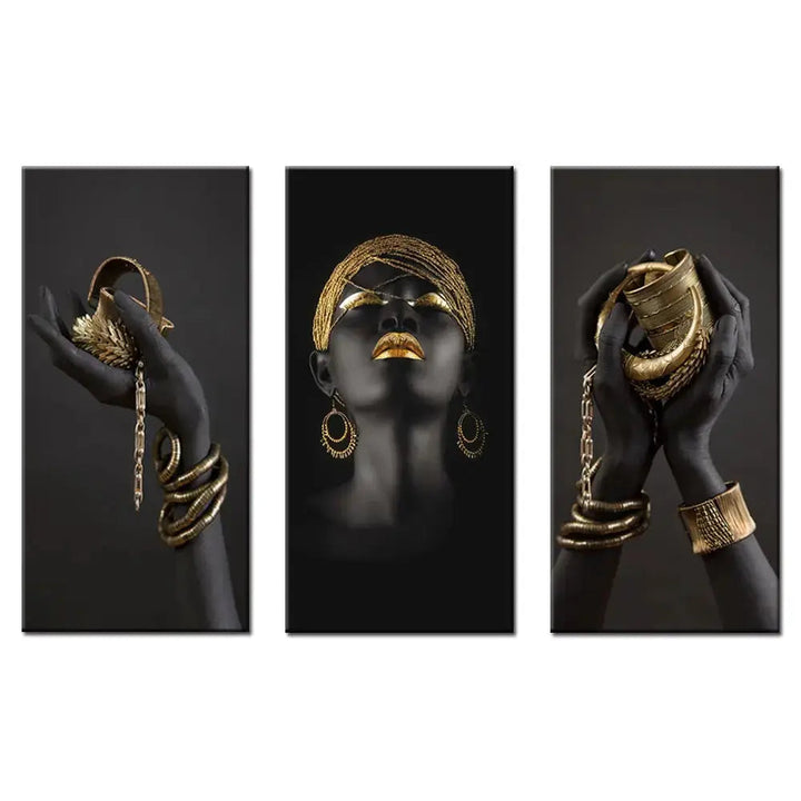 Golden Lady Canvas Art - Elegant Wall Decor for Home or Office-Orizon Depot