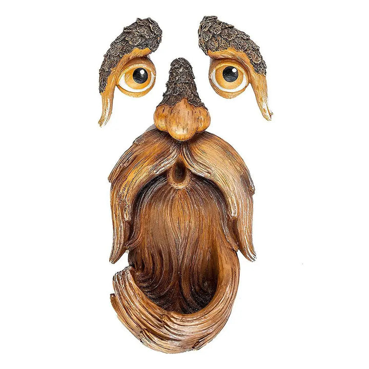 Old Man Tree Face Sculpture - WiseWood Garden Decor-Orizon Depot