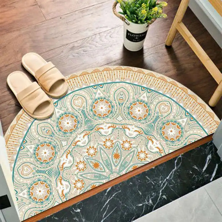 Bohemian Non-Slip Semicircular Doormat for Home Entryway-Orizon Depot