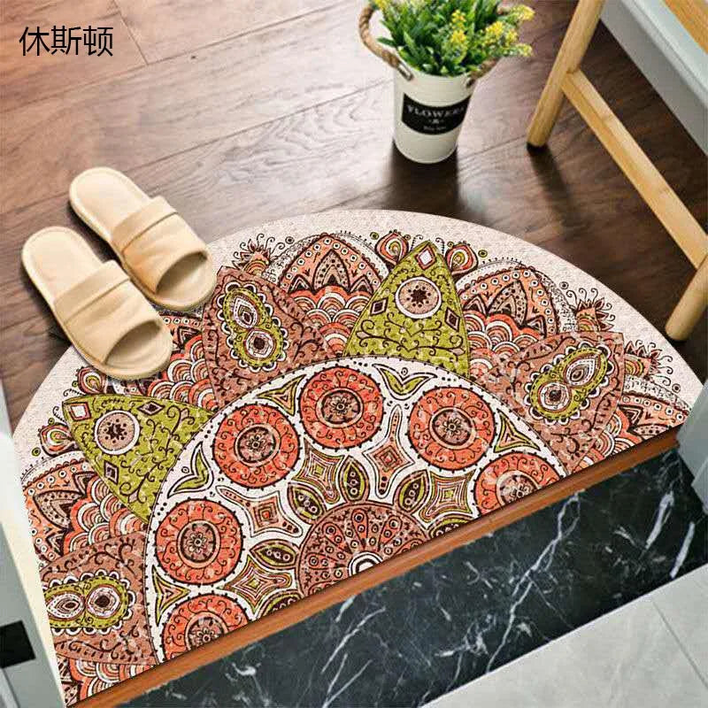 Bohemian Non-Slip Semicircular Doormat for Home Entryway-Orizon Depot