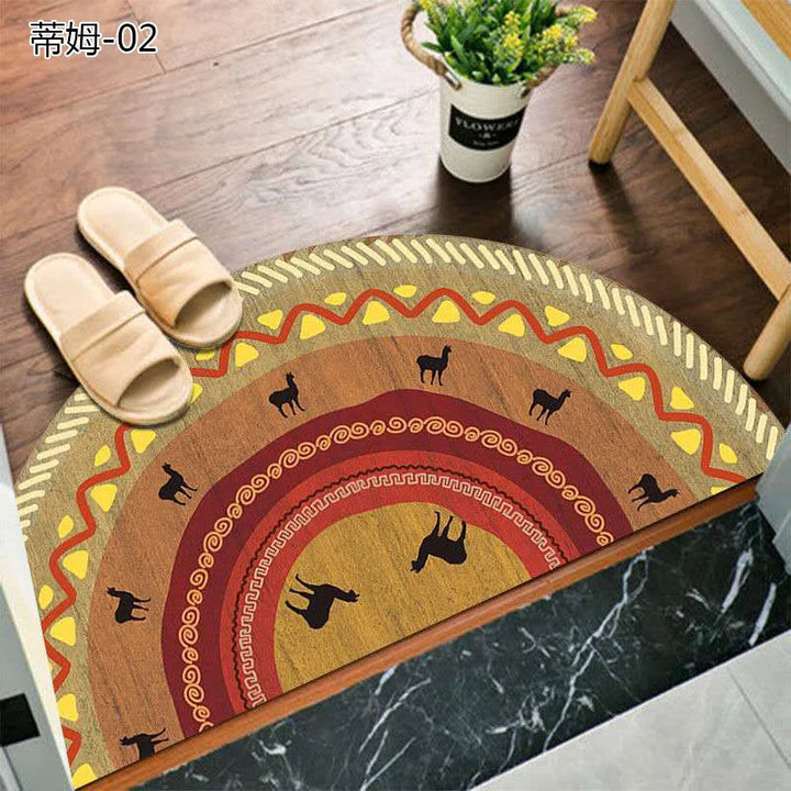 Bohemian Non-Slip Semicircular Doormat for Home Entryway-Orizon Depot