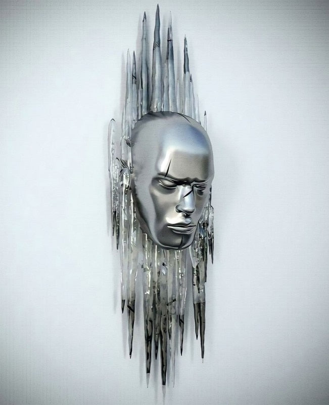 Abstract Metal Figure Statues Couples Wall Art Love Sculpture Print-Orizon Depot