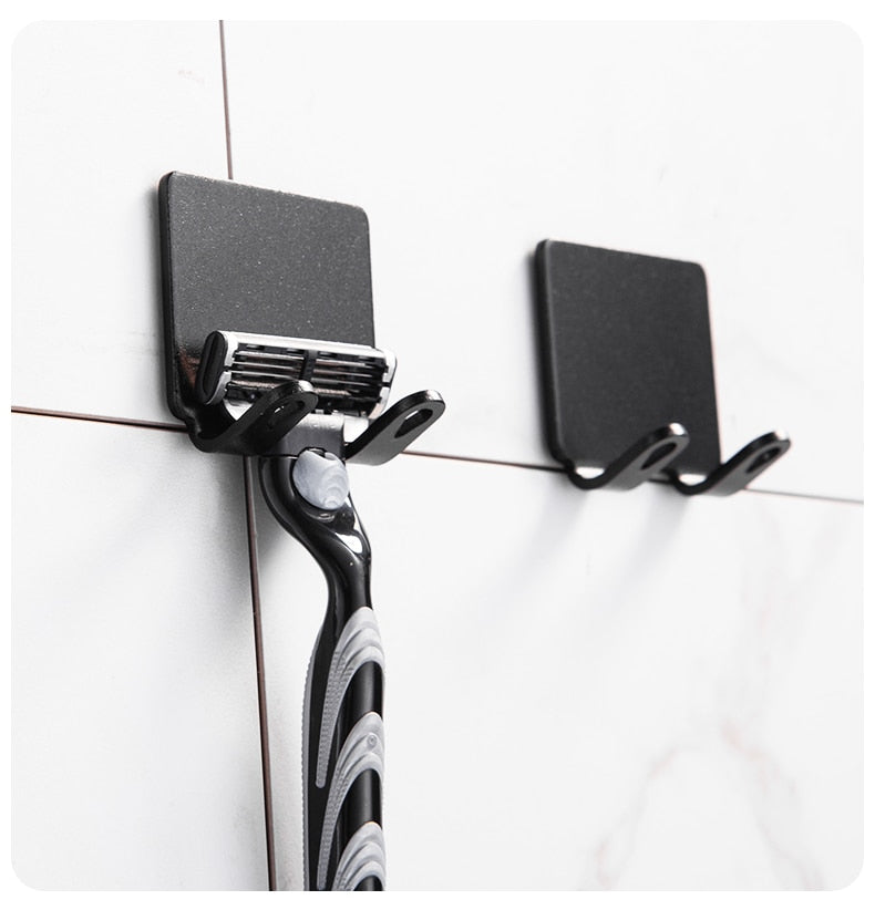 Punch-Free Razor Holder Storage Hook - Wall Mounted Men's Razor Shelf-Orizon Depot