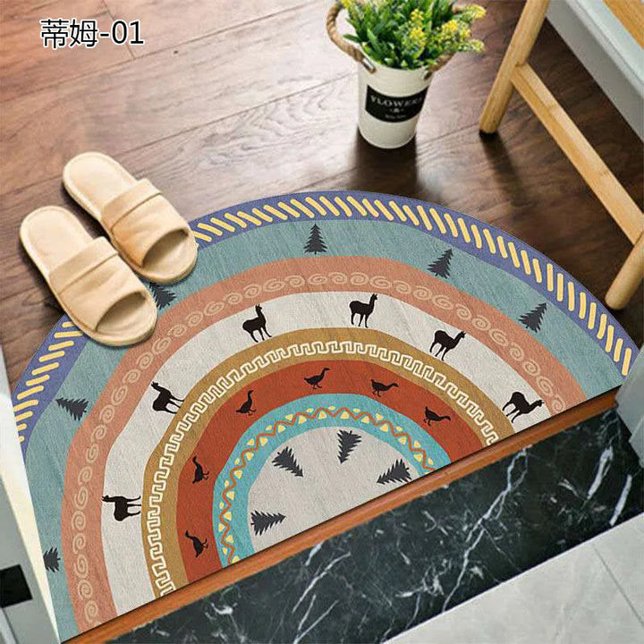 Bohemian Non-Slip Semicircular Doormat for Home Entryway-Orizon Depot