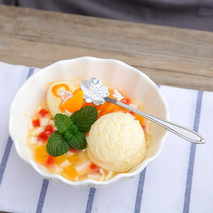 8-Piece Stainless Steel Teaspoon Set with Flower Design-Orizon Depot