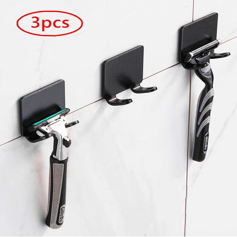 Punch-Free Razor Holder Storage Hook - Wall Mounted Men's Razor Shelf-Orizon Depot