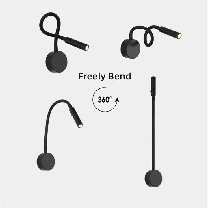 Modern Flexible LED Reading Wall Lamp with Switch for Bedroom/Study-Orizon Depot