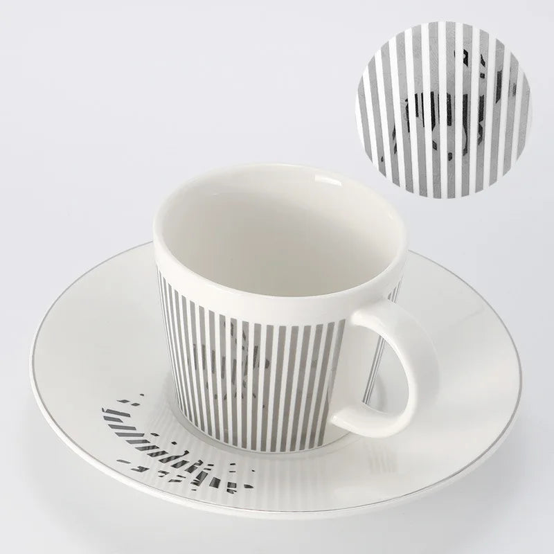 Creative Dynamic SLR Leopard Anamorphic Zebra Coffee Tea Cup Set-Orizon Depot