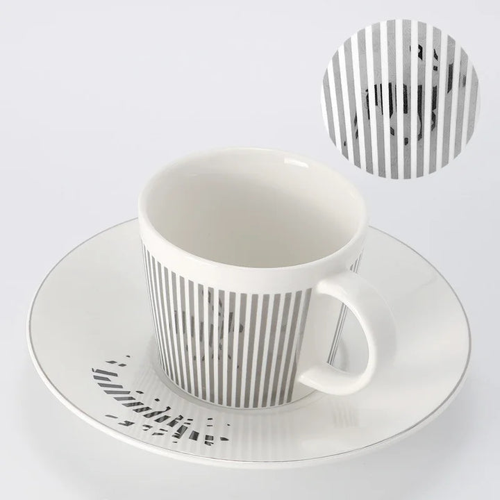 Creative Dynamic SLR Leopard Anamorphic Zebra Coffee Tea Cup Set-Orizon Depot
