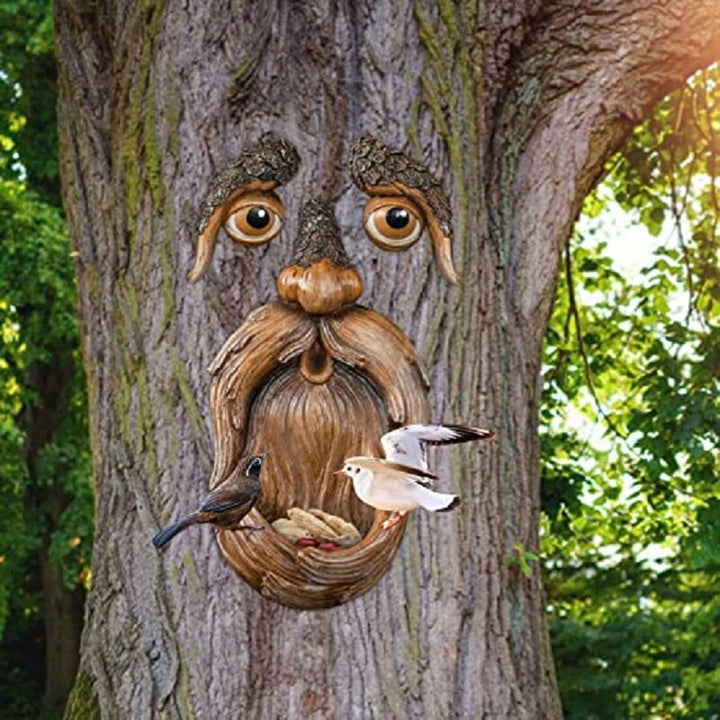 Nature-Inspired Tree Face Bird Feeder Station for Outdoor Decor-Orizon Depot