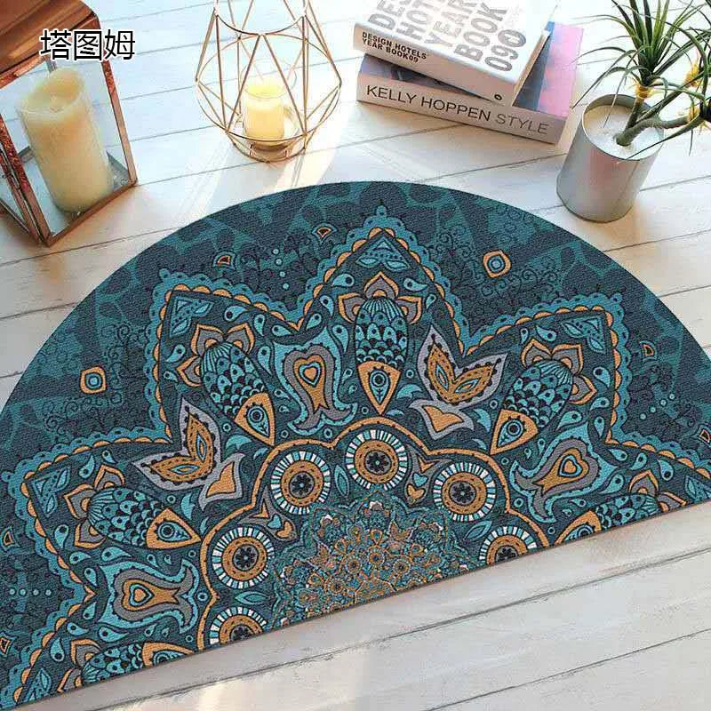 Bohemian Non-Slip Semicircular Doormat for Home Entryway-Orizon Depot