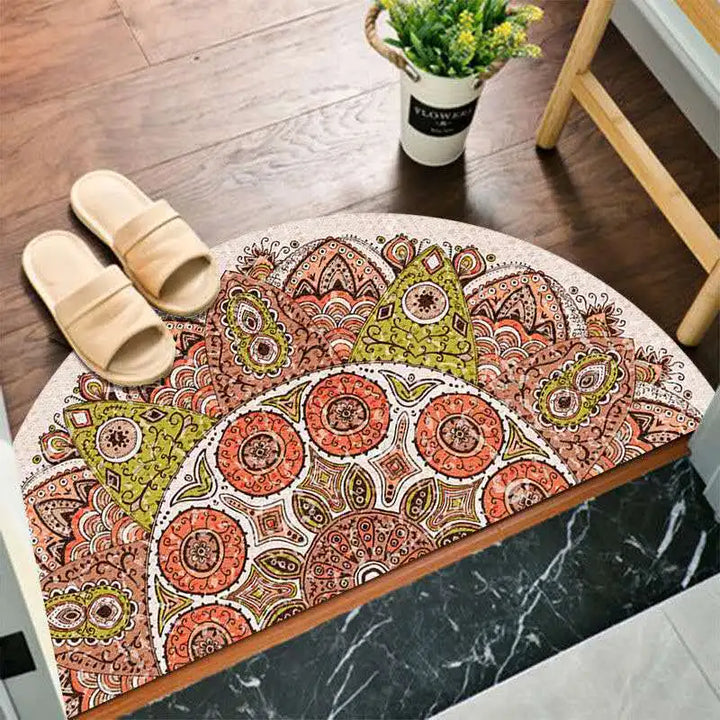 Bohemian Non-Slip Semicircular Doormat for Home Entryway-Orizon Depot