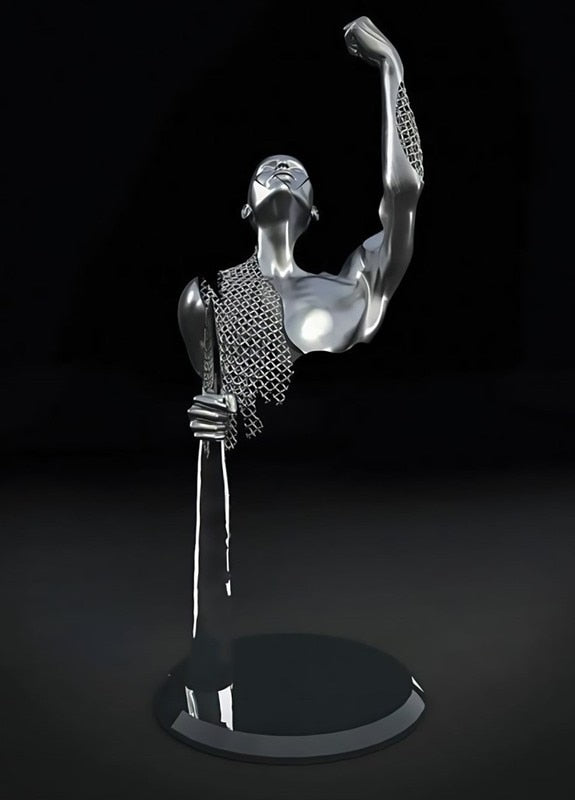 Abstract Metal Figure Statues Couples Wall Art Love Sculpture Print-Orizon Depot