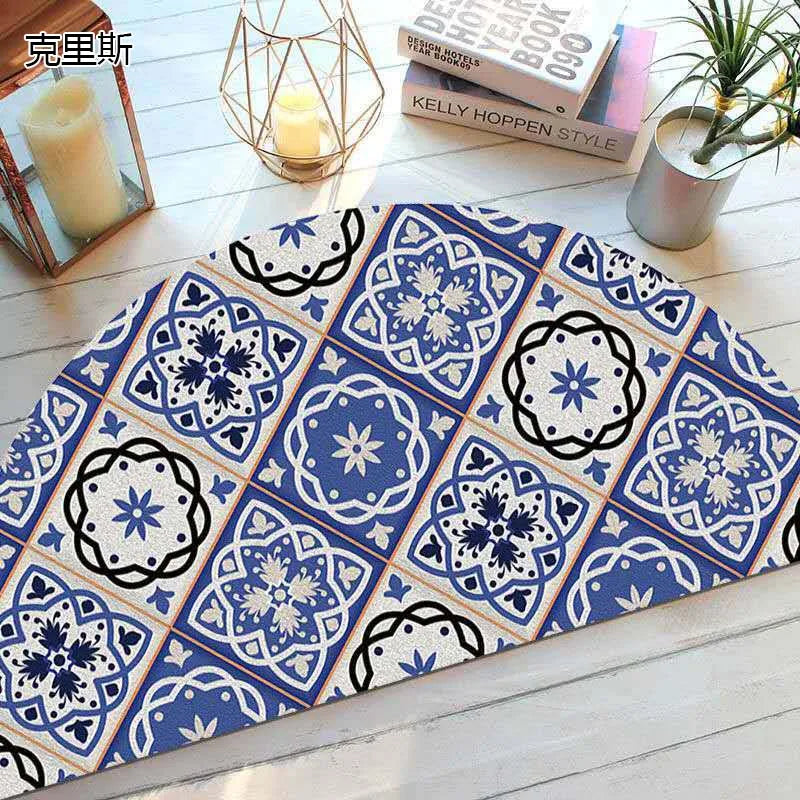 Bohemian Non-Slip Semicircular Doormat for Home Entryway-Orizon Depot