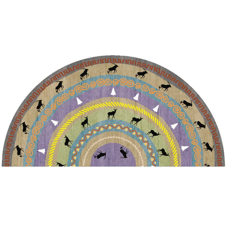 Bohemian Non-Slip Semicircular Doormat for Home Entryway-Orizon Depot