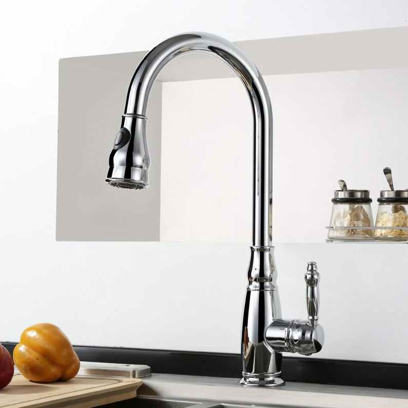Retractable Kitchen Faucet - Modern Design for Easy Use-Orizon Depot