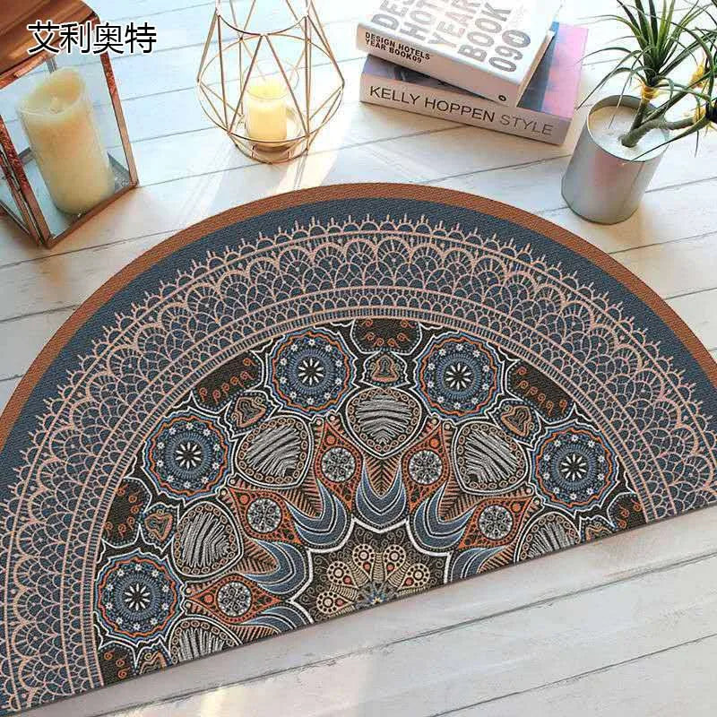 Bohemian Non-Slip Semicircular Doormat for Home Entryway-Orizon Depot