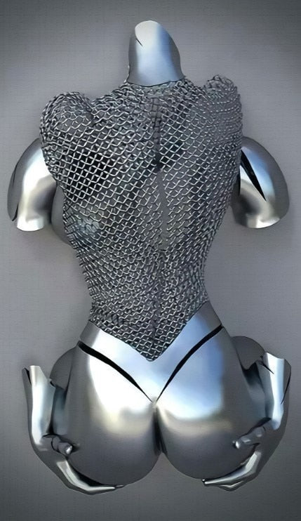 Abstract Metal Figure Statues Couples Wall Art Love Sculpture Print-Orizon Depot