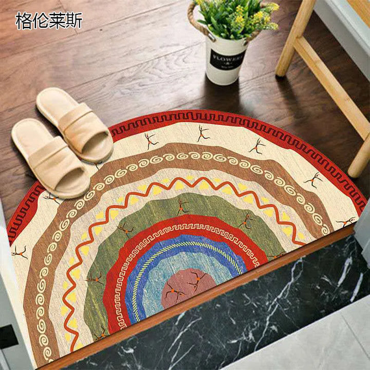 Bohemian Non-Slip Semicircular Doormat for Home Entryway-Orizon Depot