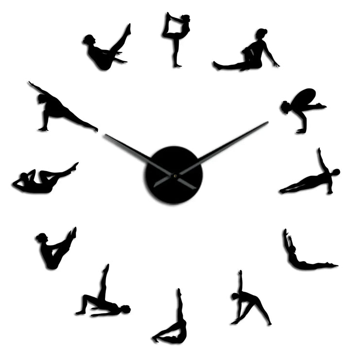 DIY Pilates Poses Wall Clock for Home Decor-Orizon Depot
