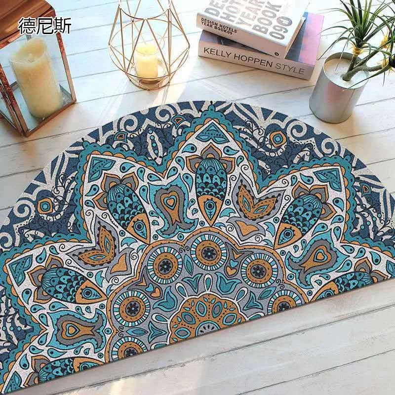 Bohemian Non-Slip Semicircular Doormat for Home Entryway-Orizon Depot