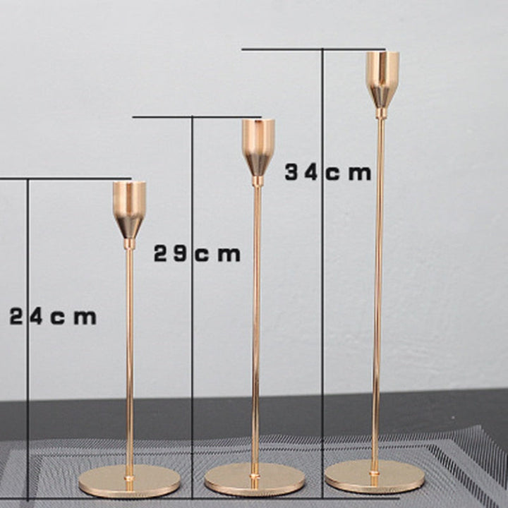 3-Piece Set Metal Candle Holder for Elegant Home Decor-Orizon Depot