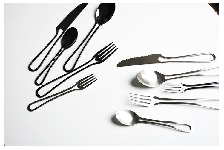 Stainless Steel Outline Cutlery Set for Elegant Dining-Orizon Depot