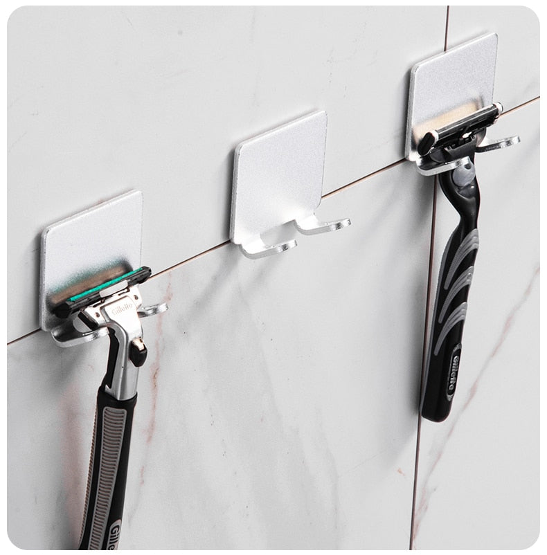 Punch-Free Razor Holder Storage Hook - Wall Mounted Men's Razor Shelf-Orizon Depot