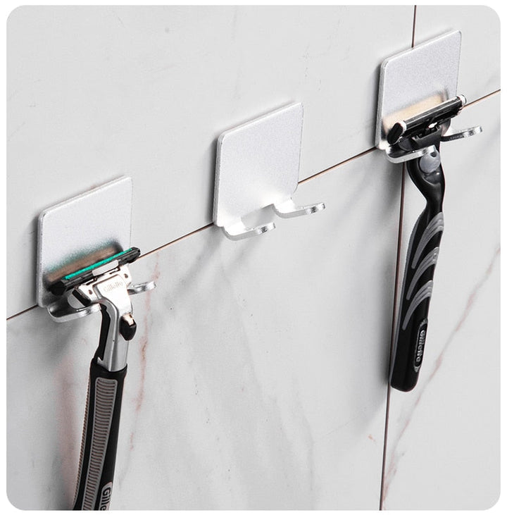 Punch-Free Razor Holder Storage Hook - Wall Mounted Men's Razor Shelf-Orizon Depot