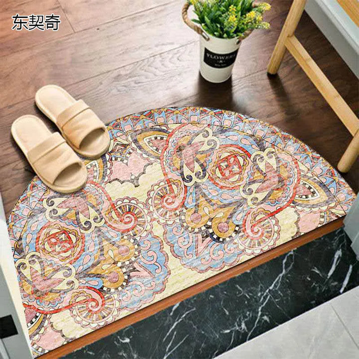 Bohemian Non-Slip Semicircular Doormat for Home Entryway-Orizon Depot