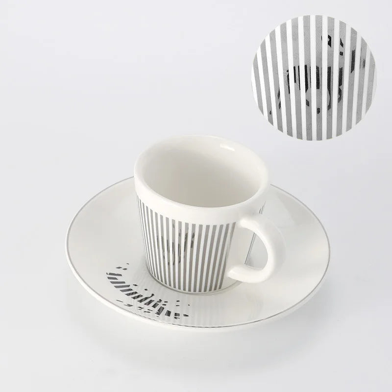 Creative Dynamic SLR Leopard Anamorphic Zebra Coffee Tea Cup Set-Orizon Depot