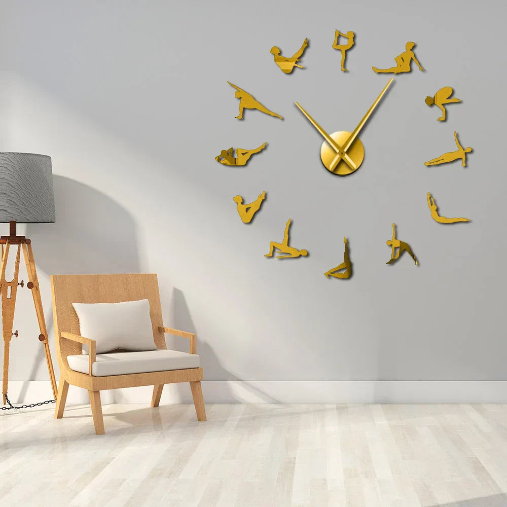 DIY Pilates Poses Wall Clock for Home Decor-Orizon Depot