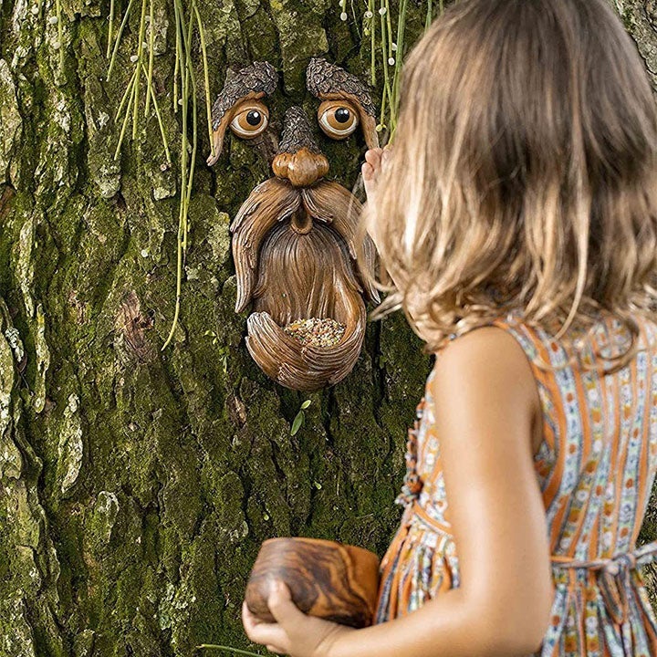 Nature-Inspired Tree Face Bird Feeder Station for Outdoor Decor-Orizon Depot