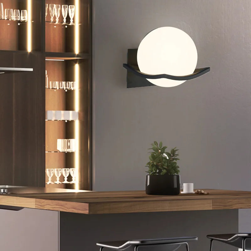 Modern Glass Globe Wall Light | Stylish European Sconce