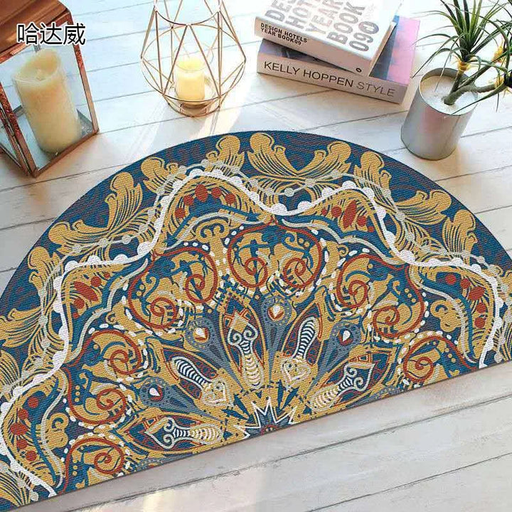 Bohemian Non-Slip Semicircular Doormat for Home Entryway-Orizon Depot