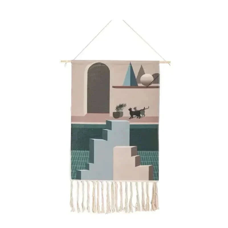 Macrame Hanging Cotton Area Rug for Home Decor-Orizon Depot