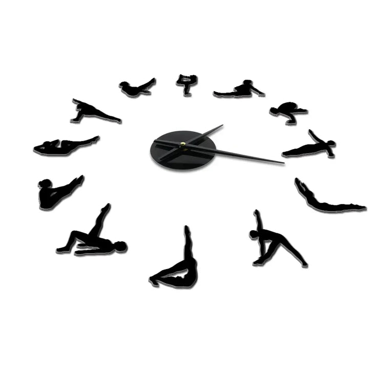 DIY Pilates Poses Wall Clock for Home Decor-Orizon Depot