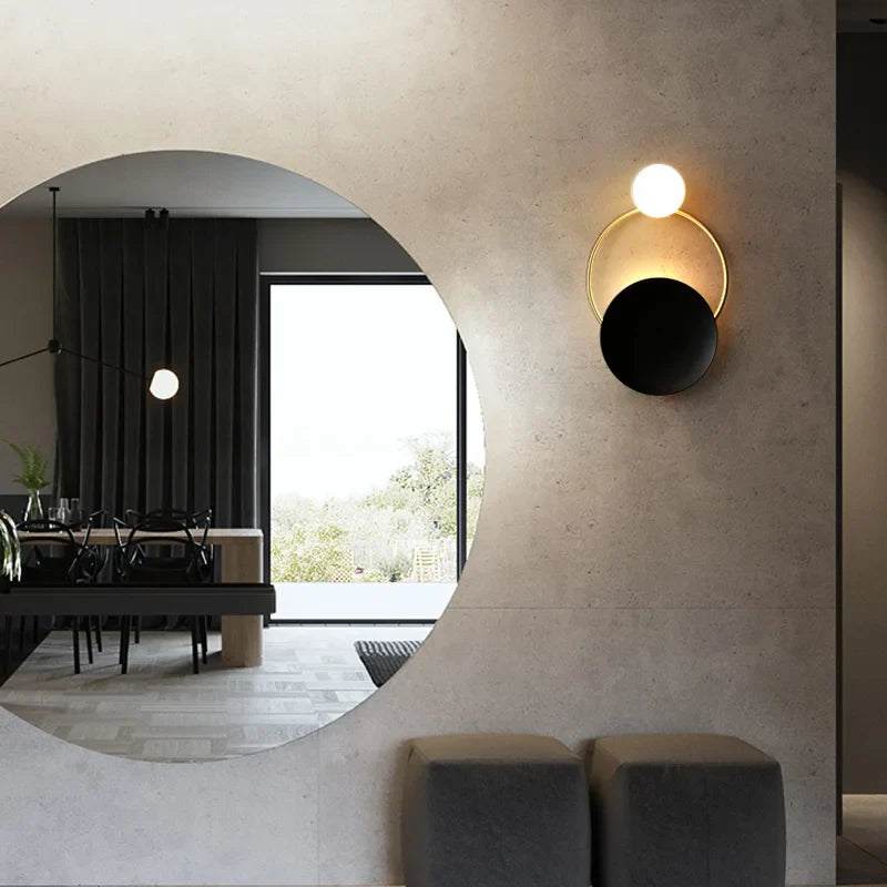 Modern Round Glass Wall Lamp | Stylish Spherical Metal Light