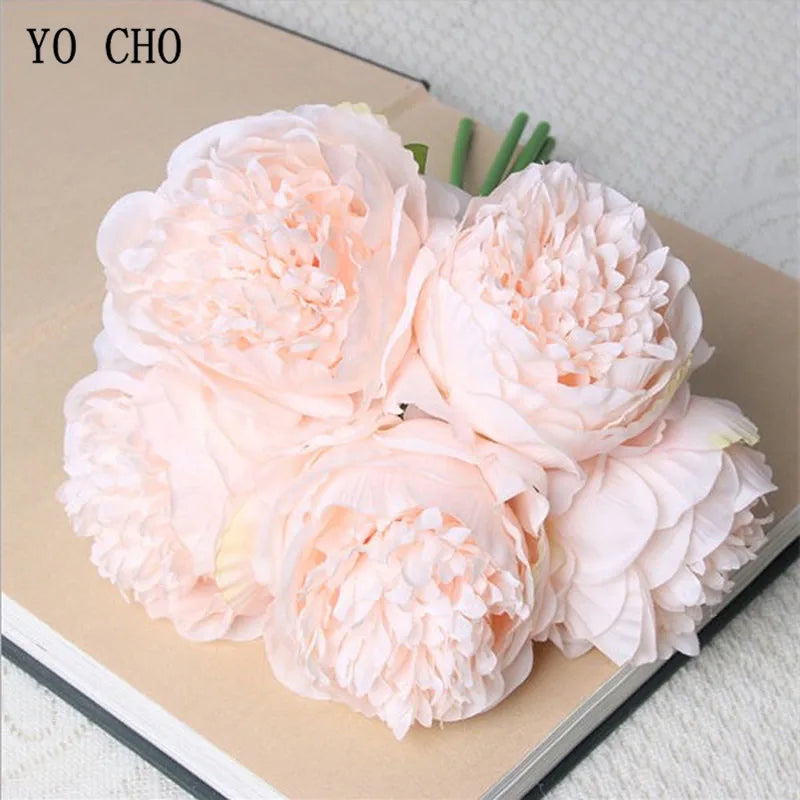 Large Peony Silk Flower Bouquet Set - Elegant Home Decor-Orizon Depot