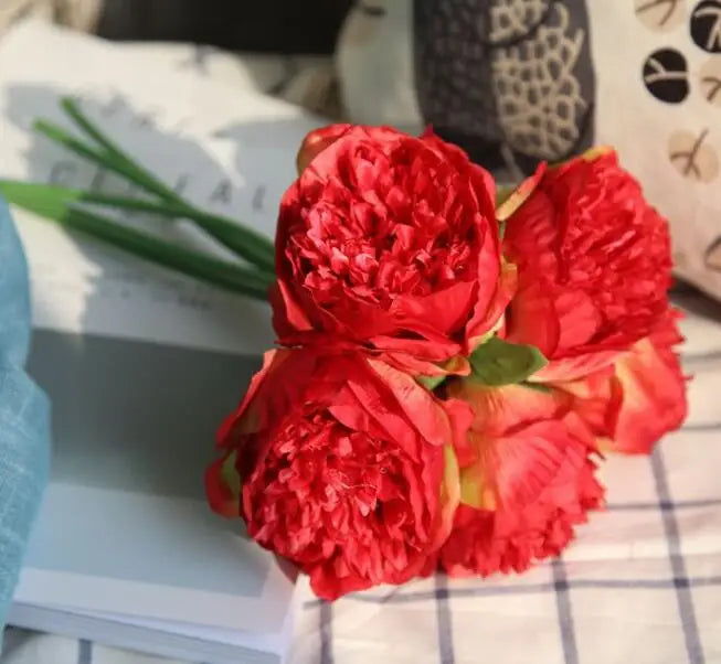 Large Peony Silk Flower Bouquet Set - Elegant Home Decor-Orizon Depot