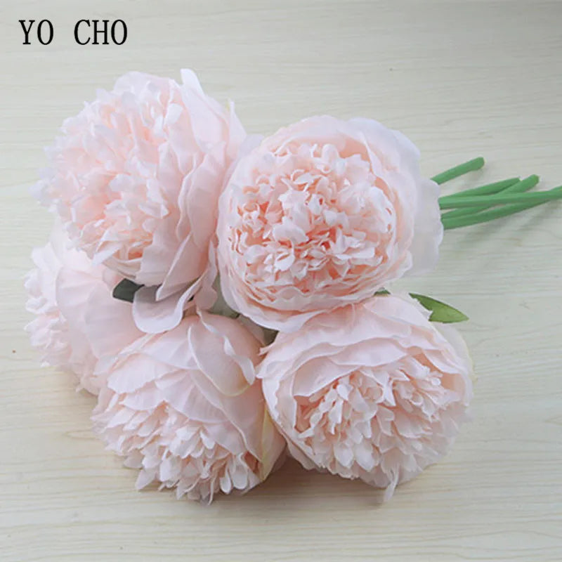 Large Peony Silk Flower Bouquet Set - Elegant Home Decor-Orizon Depot
