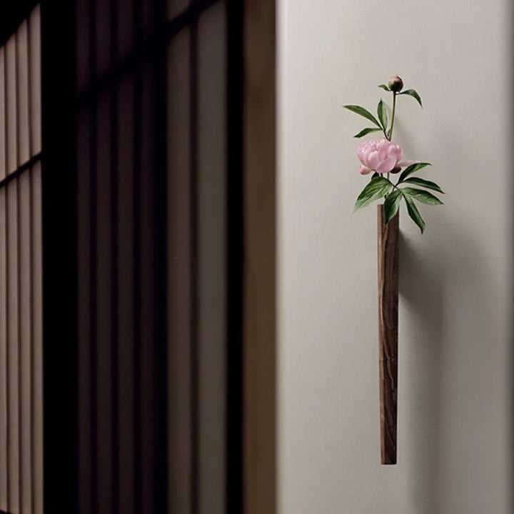 Handcrafted Solid Wood Wall Vase - Unique Home Decor Accent-Orizon Depot