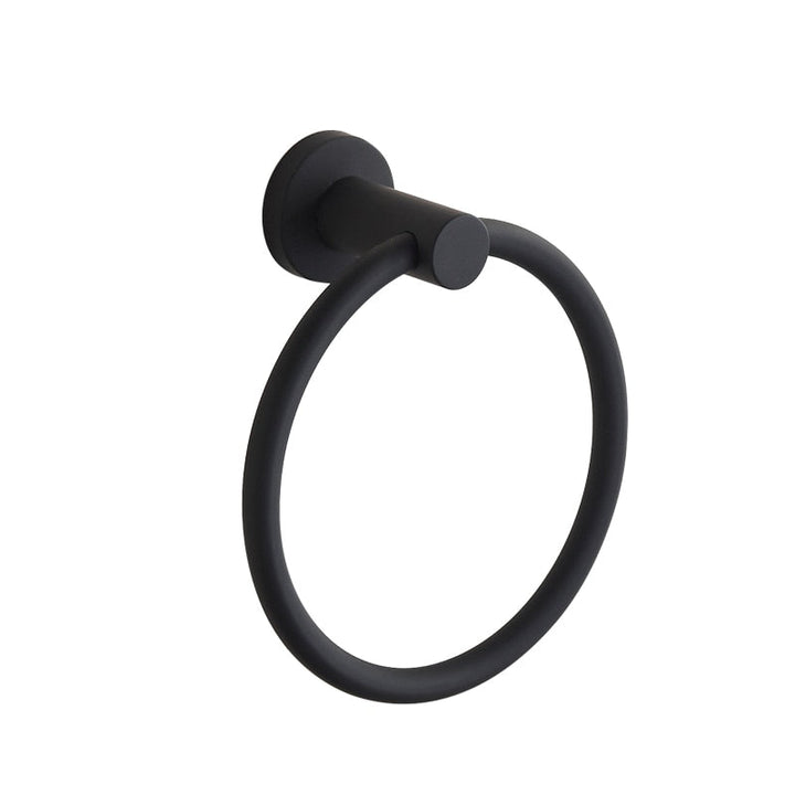 Chrome Towel Ring in 304 Stainless Steel - Round Black Bathroom Accessory-Orizon Depot