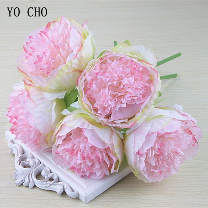 Large Peony Silk Flower Bouquet Set - Elegant Home Decor-Orizon Depot