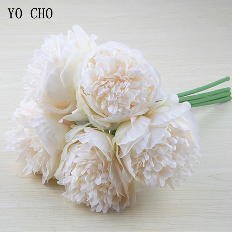 Large Peony Silk Flower Bouquet Set - Elegant Home Decor-Orizon Depot